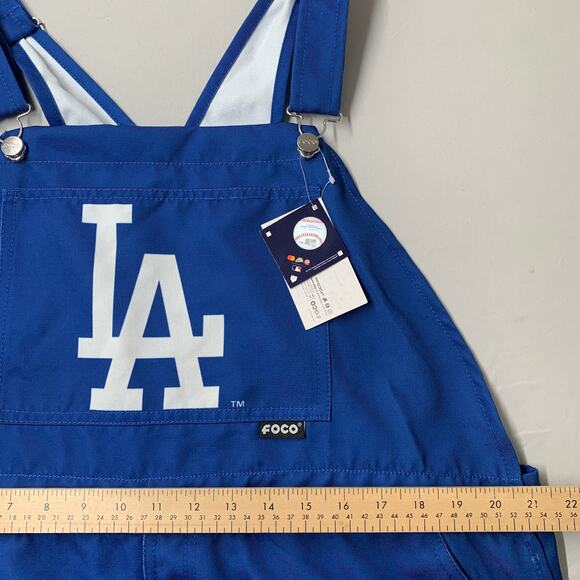 Foco Dodgers Women Overalls XL Blue Los Angeles Big Logo MLB Baseball NEW - Picture 8 of 11